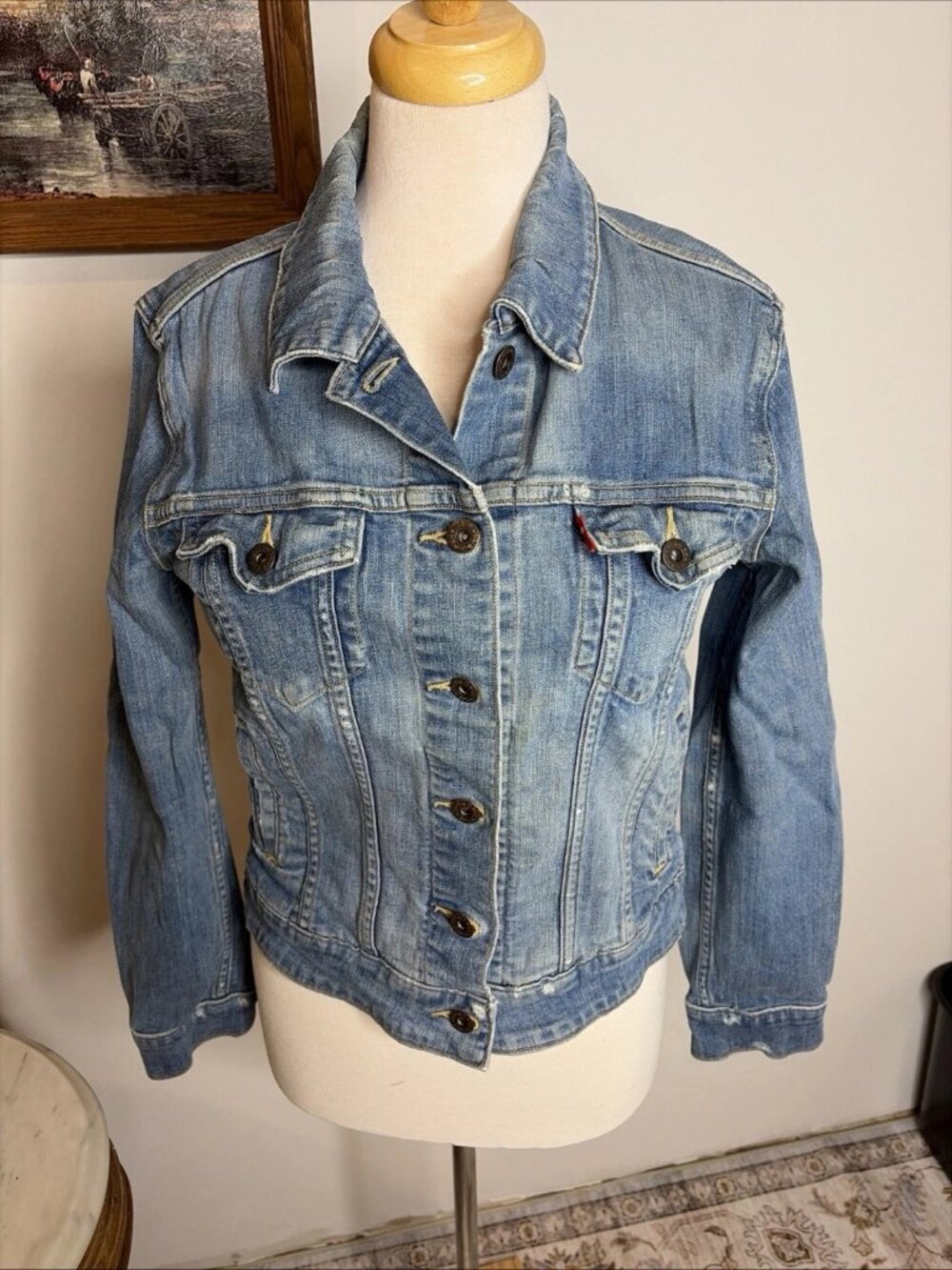 Levi's Denim Trucker Jacket Womens Light Wash Size S
